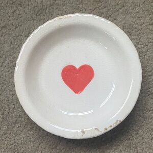 White Plate with Red Heart Design